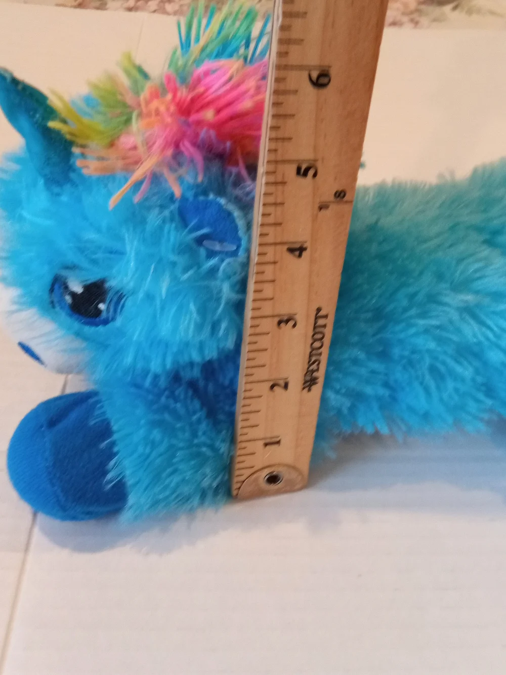 GOFFA Blue Rainbow Mane Plush Unicorn Stuffed Toy